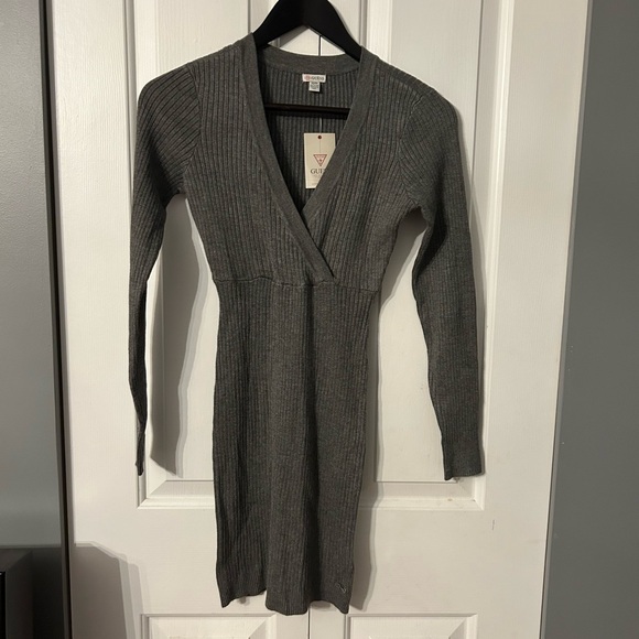Guess Dorien Ribbed charcoal gray sweater dress - Picture 3 of 7